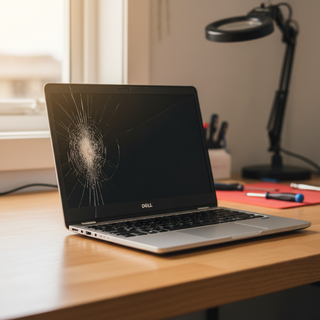 Cracked Dell laptop screen repair in Eastwood — Adelaide SA 5063