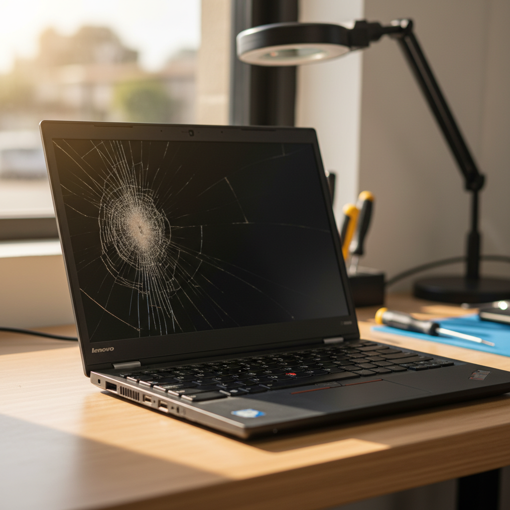 Cracked Lenovo ThinkPad laptop screen repair in Edwardstown — Adelaide SA 5039