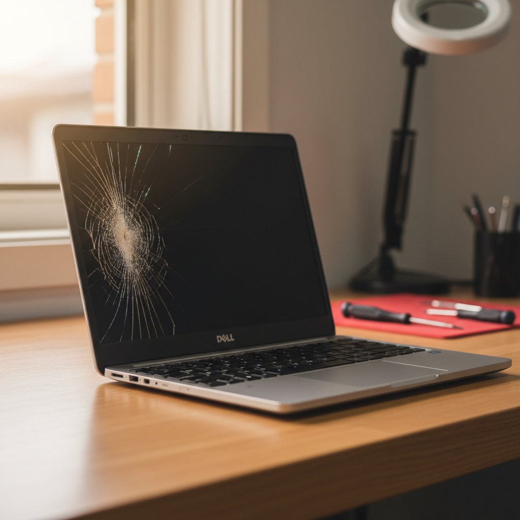 Cracked Dell laptop screen repair in Eleebana — Newcastle NSW 2282