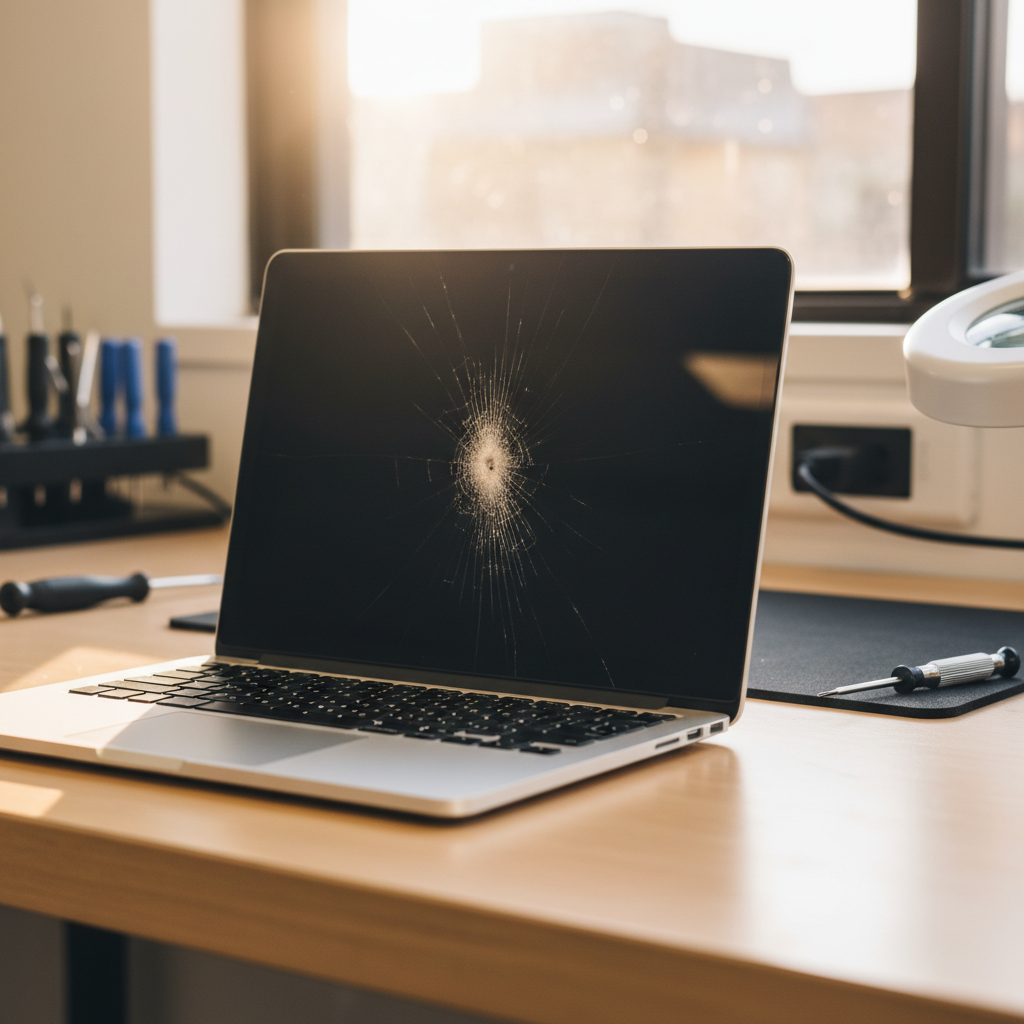 Cracked MacBook Air laptop screen repair in Elizabeth — Adelaide SA 5112