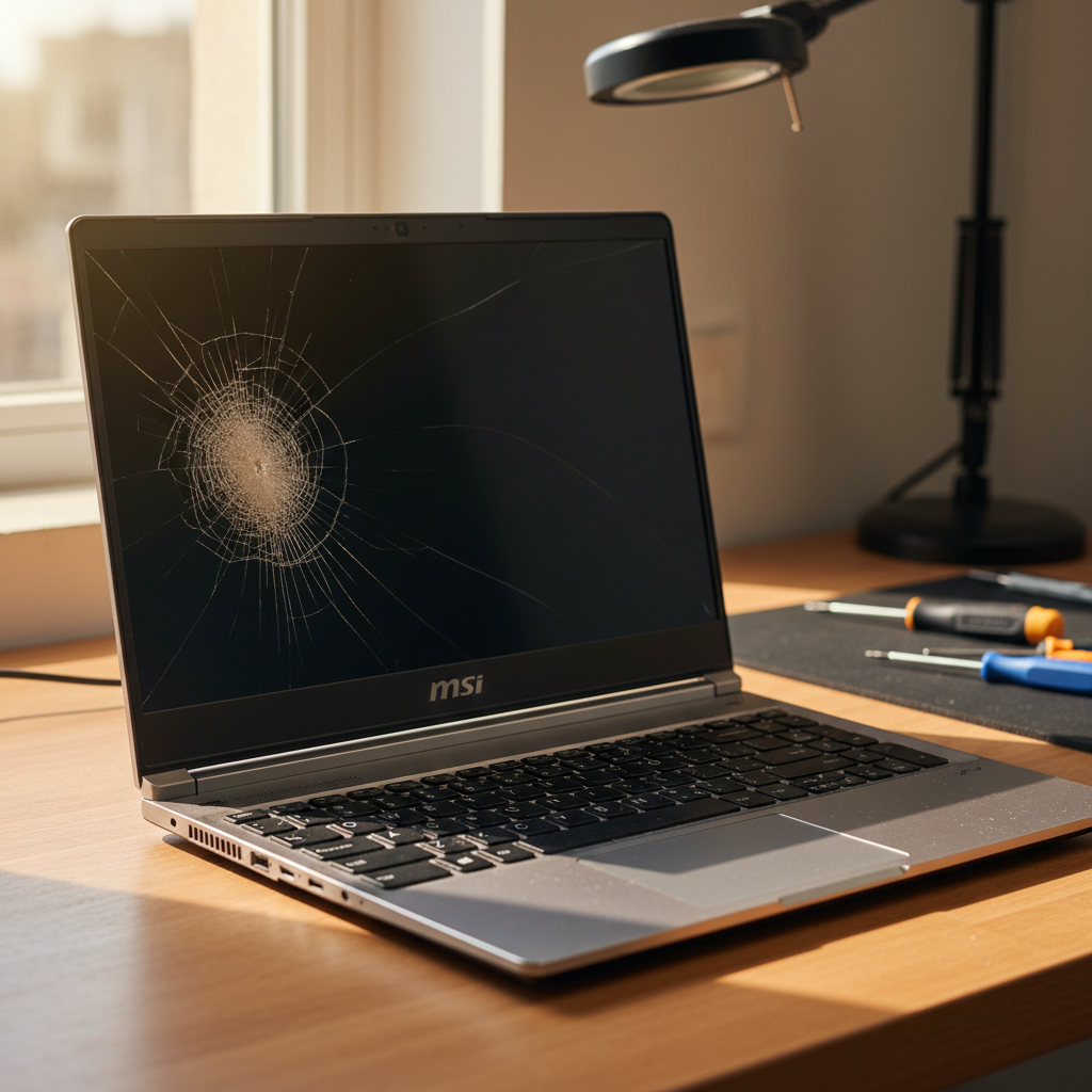 Cracked MSI laptop screen repair in Elizabeth East — Adelaide SA 5112