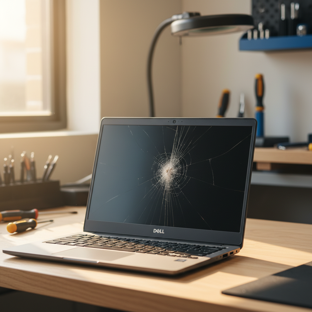 Cracked Dell laptop screen repair in Elizabeth Grove — Adelaide SA 5112