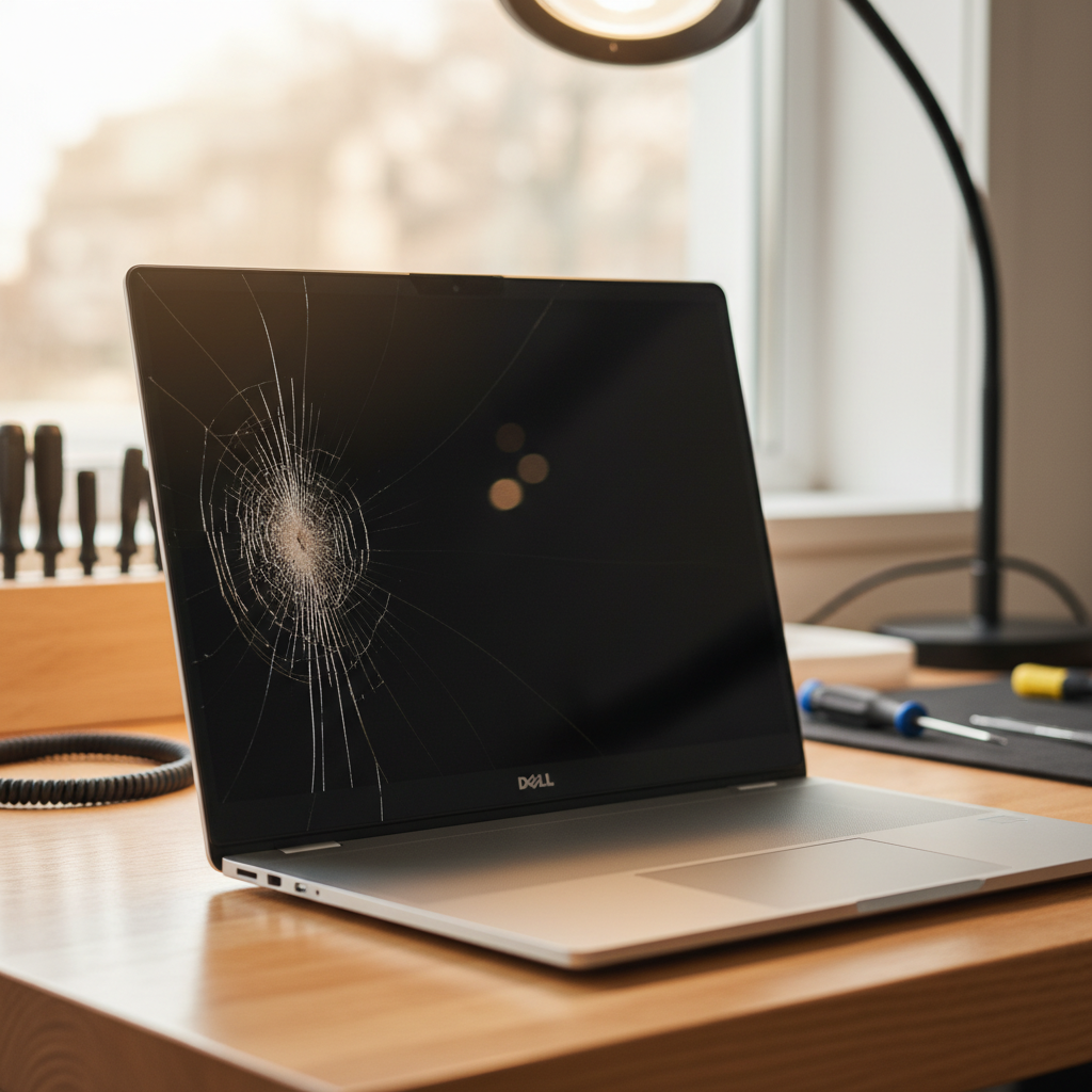 Cracked Dell laptop screen repair in Ellalong — Newcastle NSW 2325