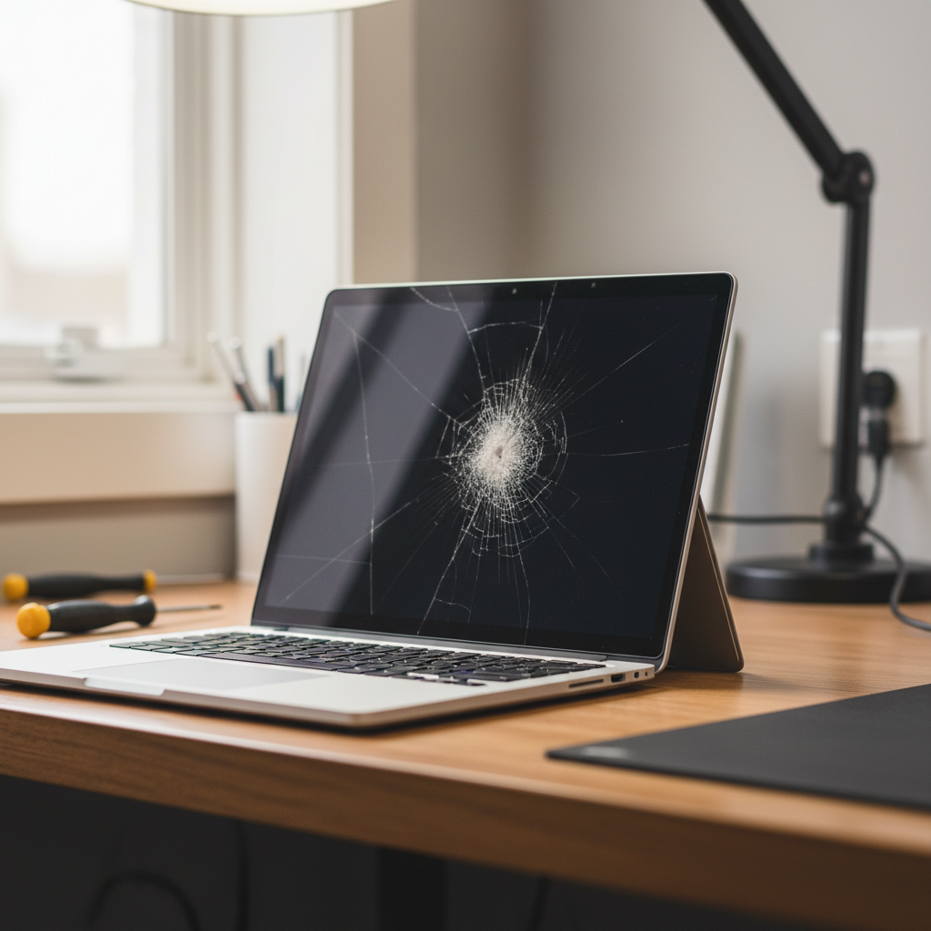 Cracked Microsoft Surface laptop screen repair in Enfield Plaza — Adelaide SA 5085