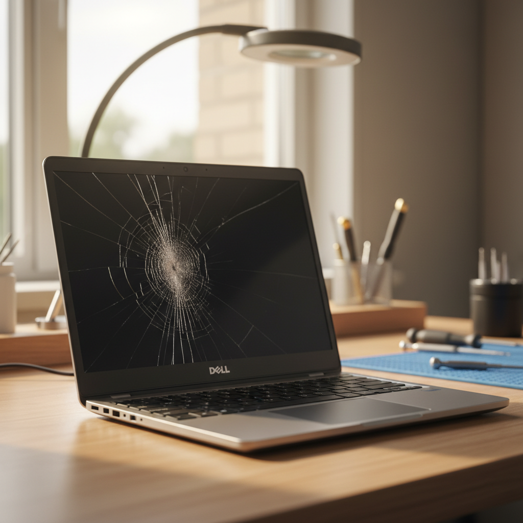 Cracked Dell laptop screen repair in Evandale — Adelaide SA 5069