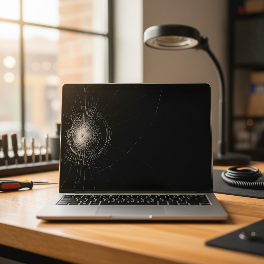 Cracked Dell laptop screen repair in Evanston Gardens — Adelaide SA 5116