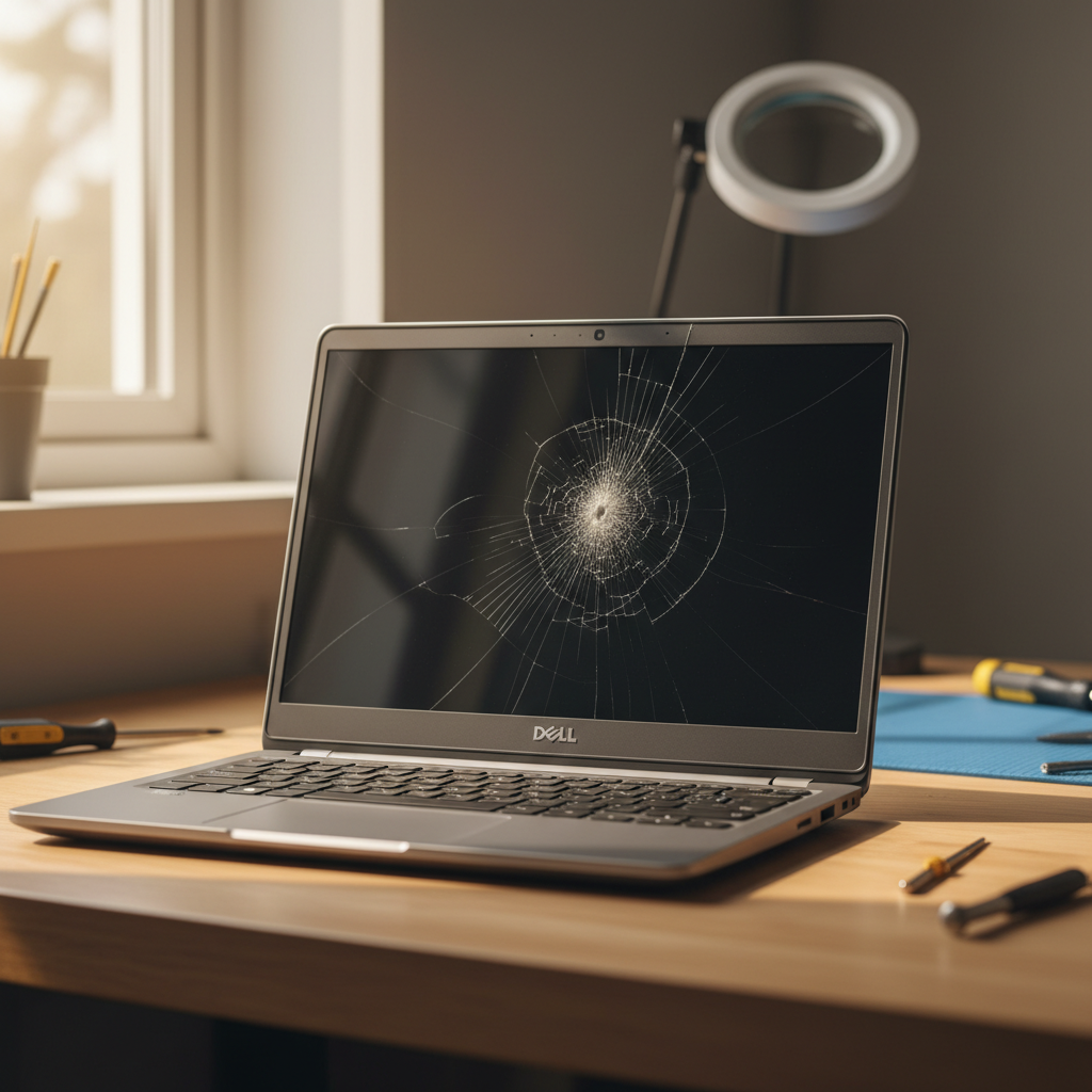 Cracked Dell laptop screen repair in Evanston Park — Adelaide SA 5116