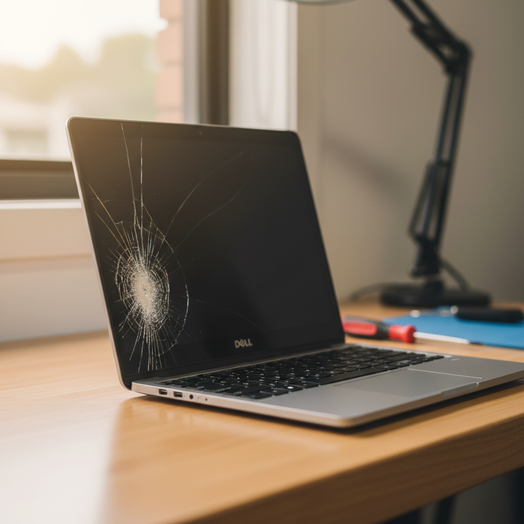 Cracked Dell laptop screen repair in Evanston South — Adelaide SA 5116