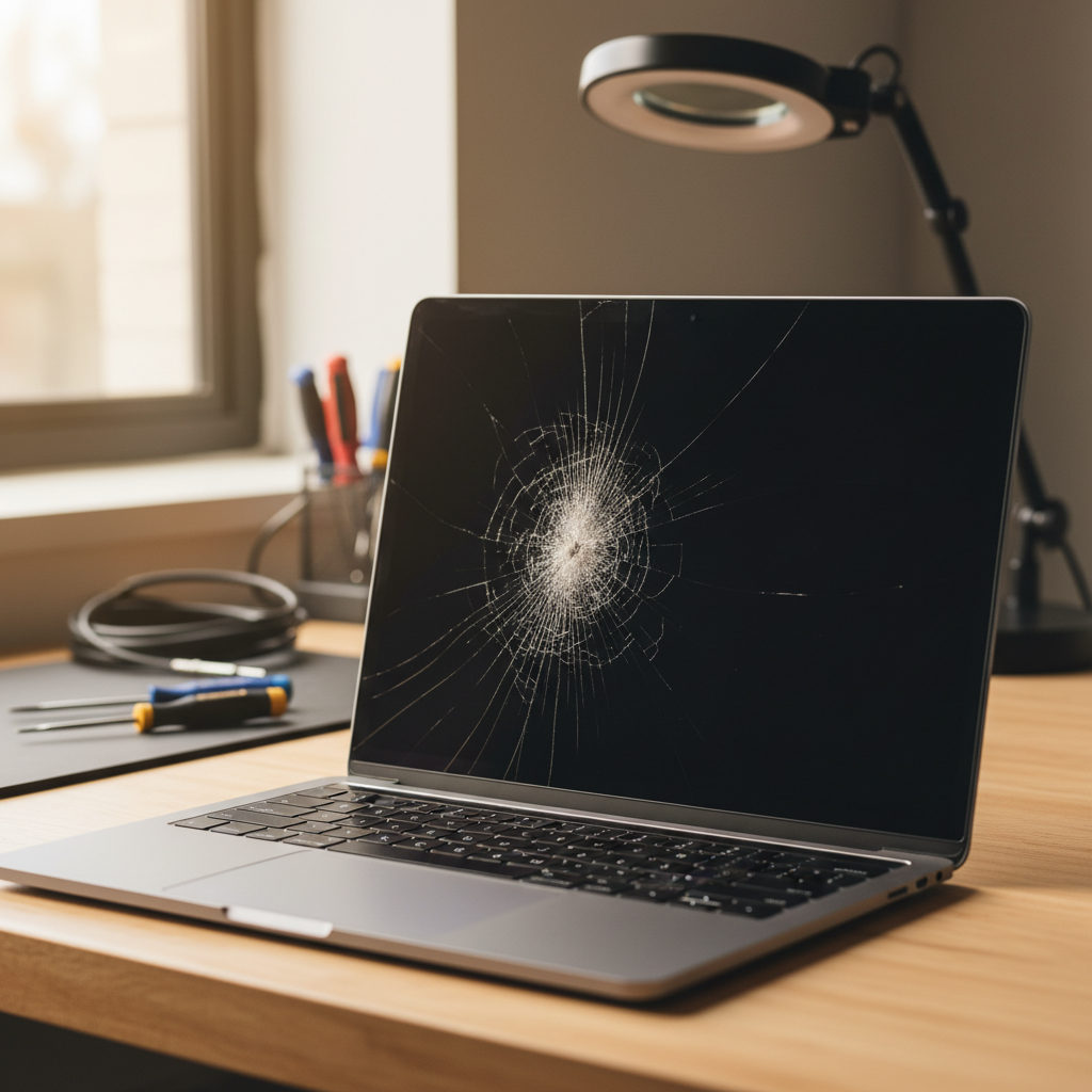 Cracked MacBook Pro laptop screen repair in Everard Park — Adelaide SA 5035