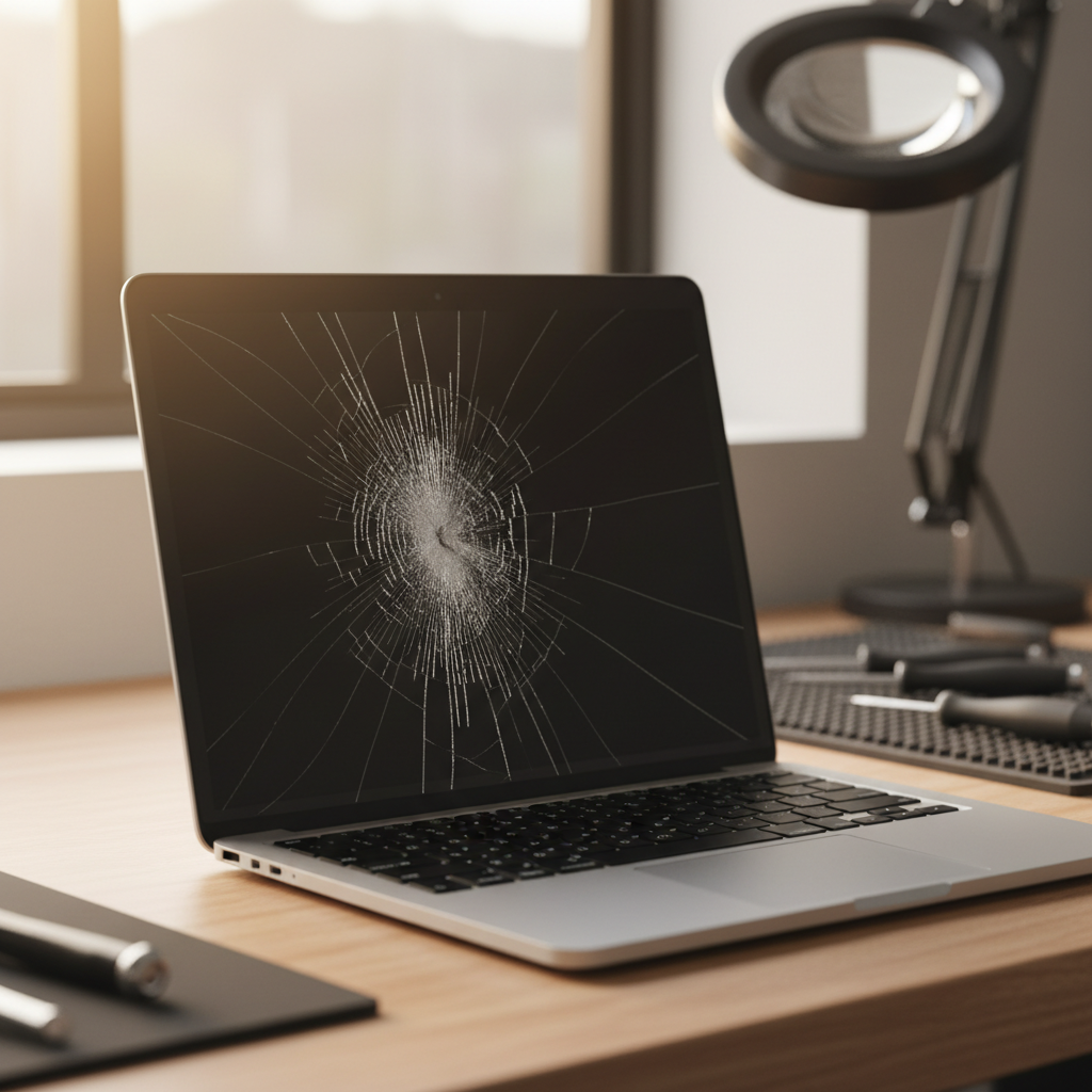 Cracked MacBook Air laptop screen repair in Fairview Park — Adelaide SA 5126