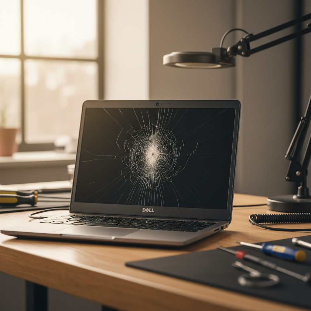 Cracked Dell laptop screen repair in Fassifern — Newcastle NSW 2283