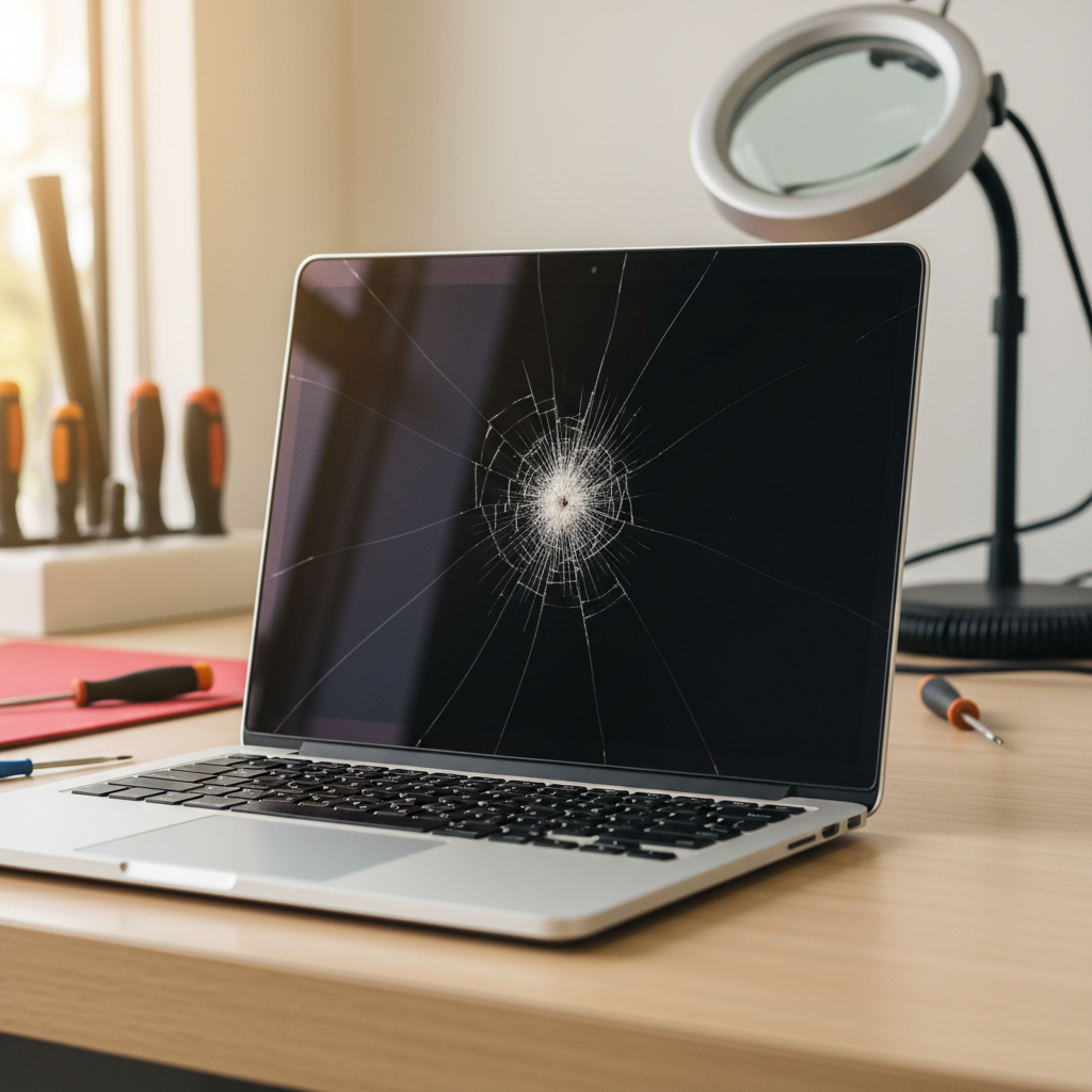Cracked MacBook Pro laptop screen repair in Fennell Bay — Newcastle NSW 2283