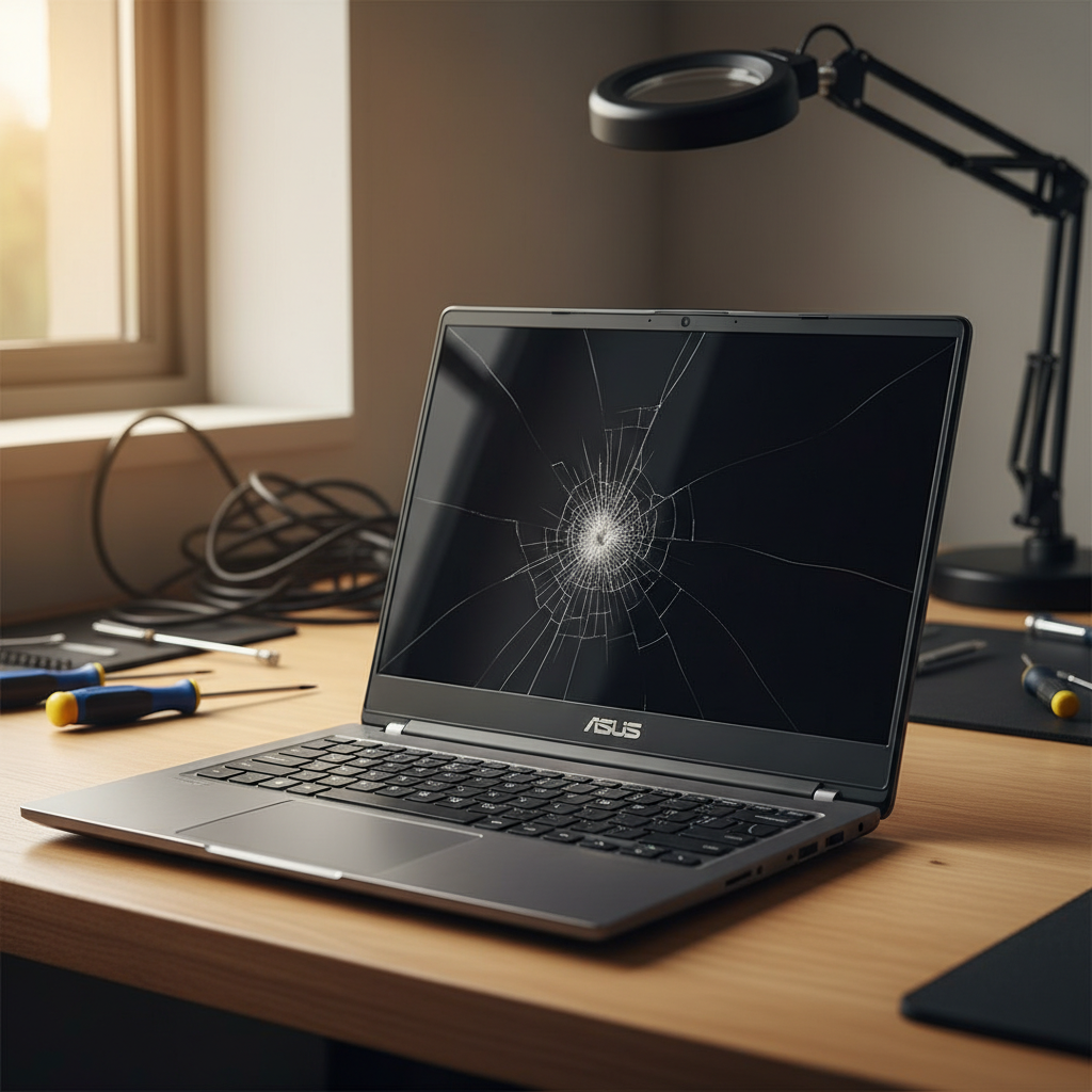 Cracked ASUS laptop screen repair in Fern Bay — Newcastle NSW 2295