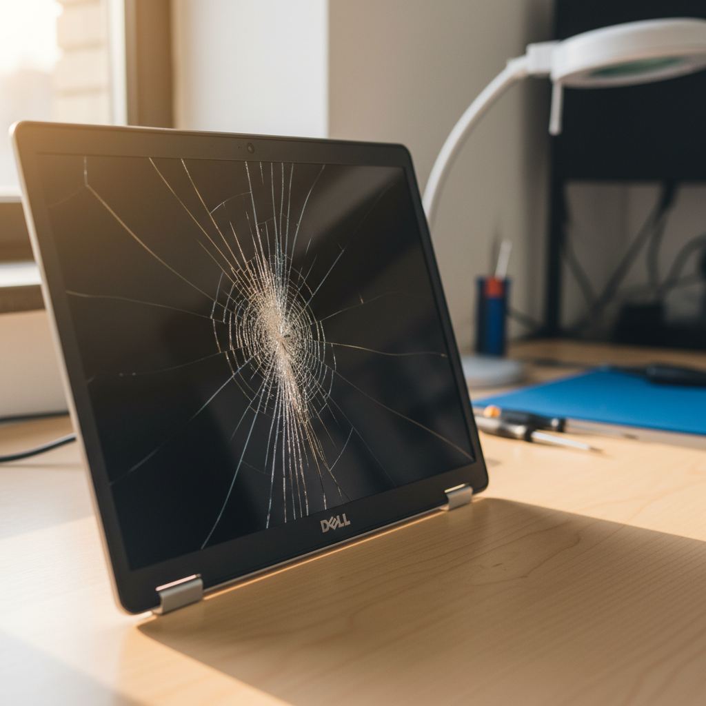 Cracked Dell laptop screen repair in Fingal Bay — Newcastle NSW 2315