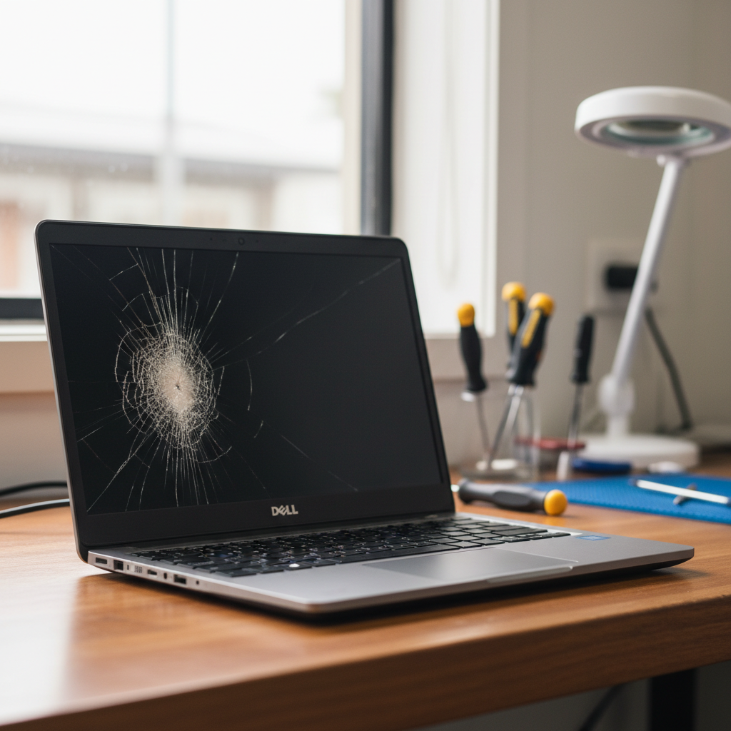 Cracked Dell laptop screen repair in Firle — Adelaide SA 5070