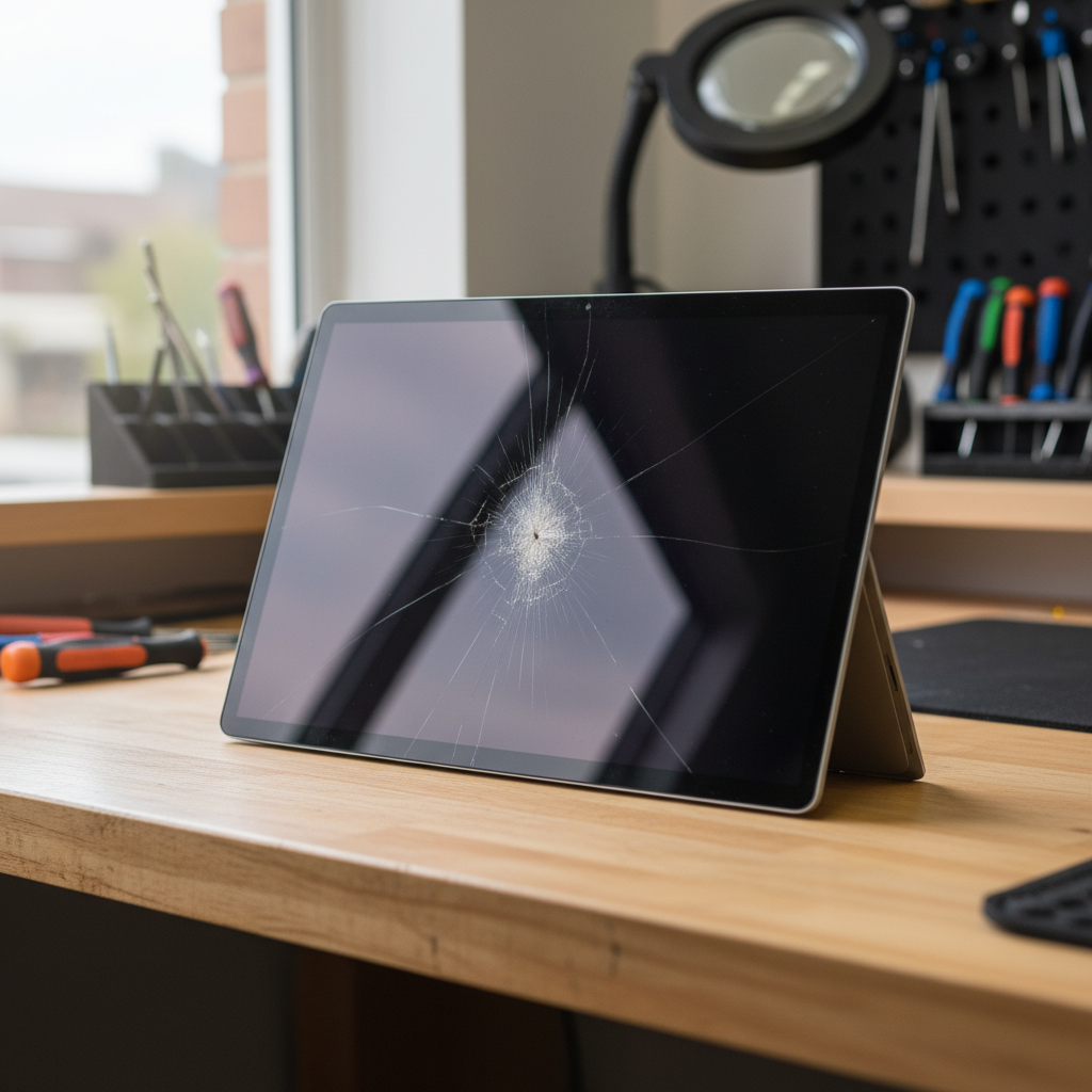 Cracked Microsoft Surface laptop screen repair in Fitzroy — Melbourne SA 5082
