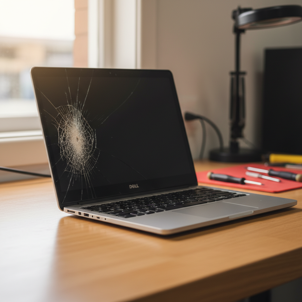 Cracked Dell laptop screen repair in Flagstaff Hill — Adelaide SA 5159