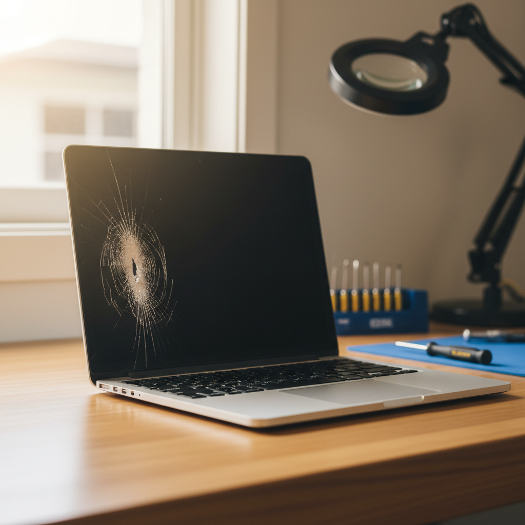 Cracked MacBook Pro laptop screen repair in Flinders Park — Adelaide SA 5025