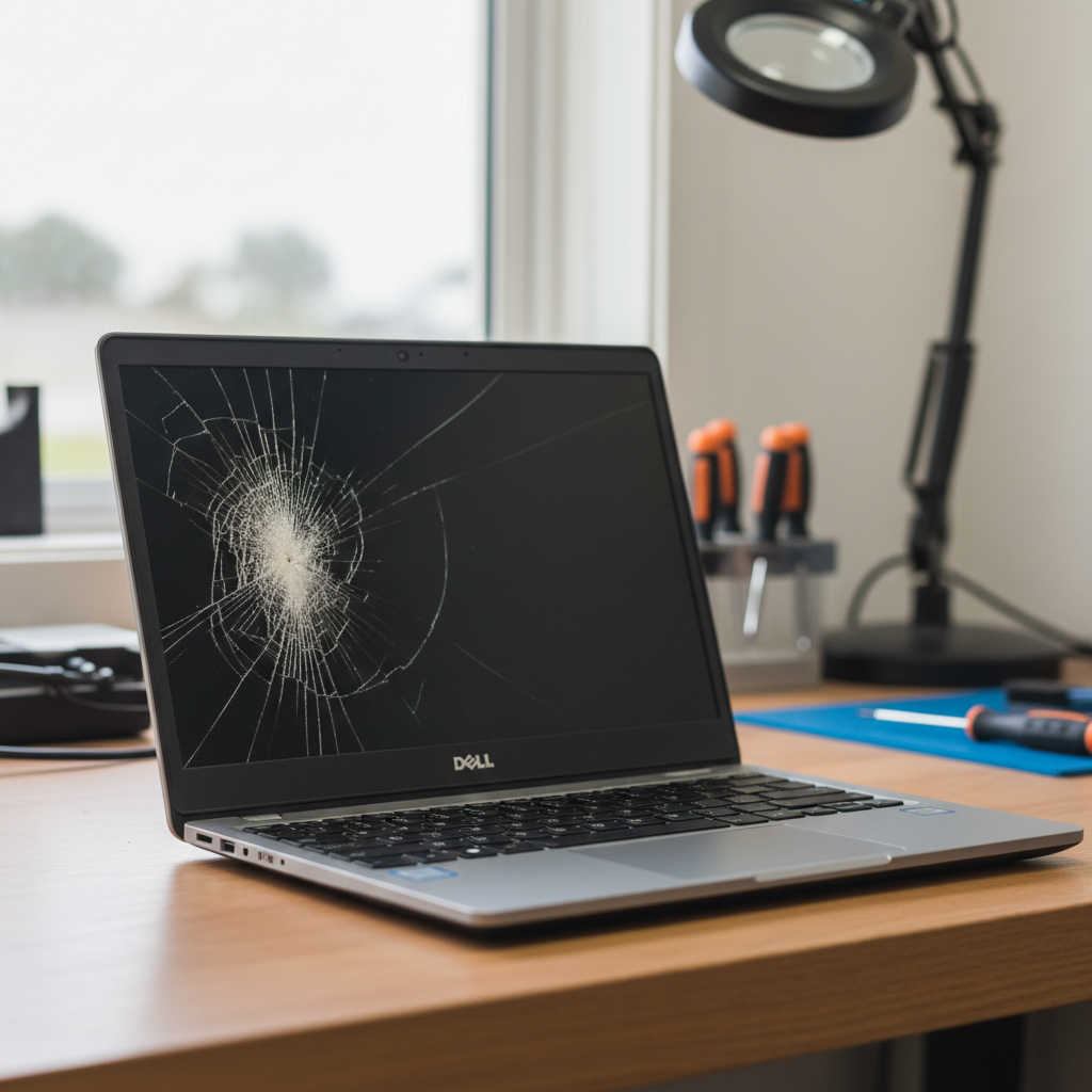 Cracked Dell laptop screen repair in Fulham — Adelaide SA 5024