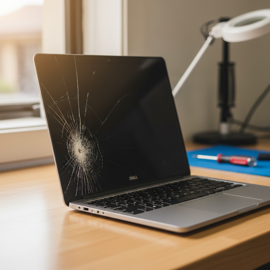 Cracked Dell laptop screen repair in Garden Suburb — Newcastle NSW 2289