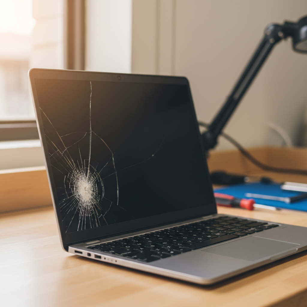 Cracked Dell laptop screen repair in Gateshead — Newcastle NSW 2290