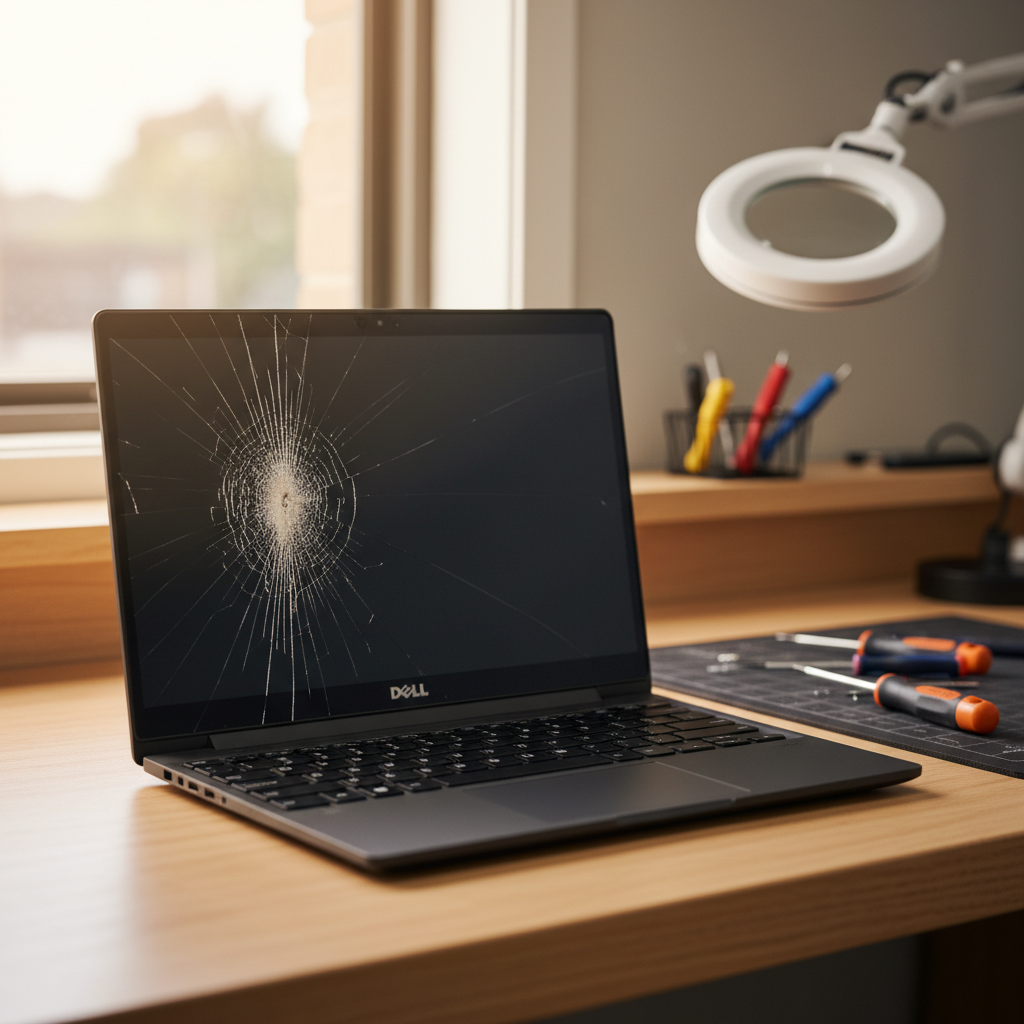 Cracked Dell laptop screen repair in Gawler River — Adelaide SA 5118