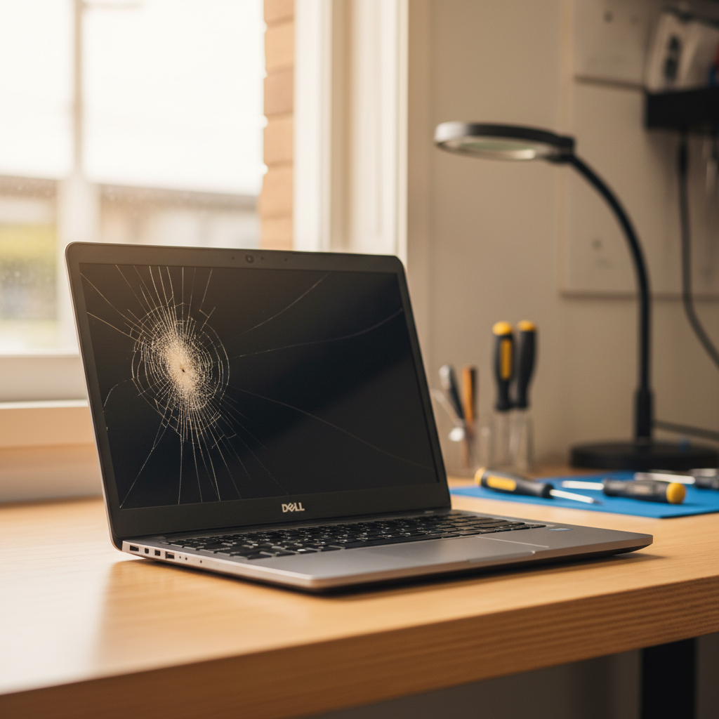 Cracked Dell laptop screen repair in Georgetown — Newcastle NSW 2298