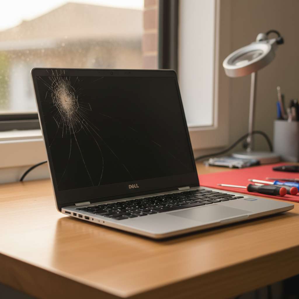 Cracked Dell laptop screen repair in Gillieston Heights — Newcastle NSW 2321