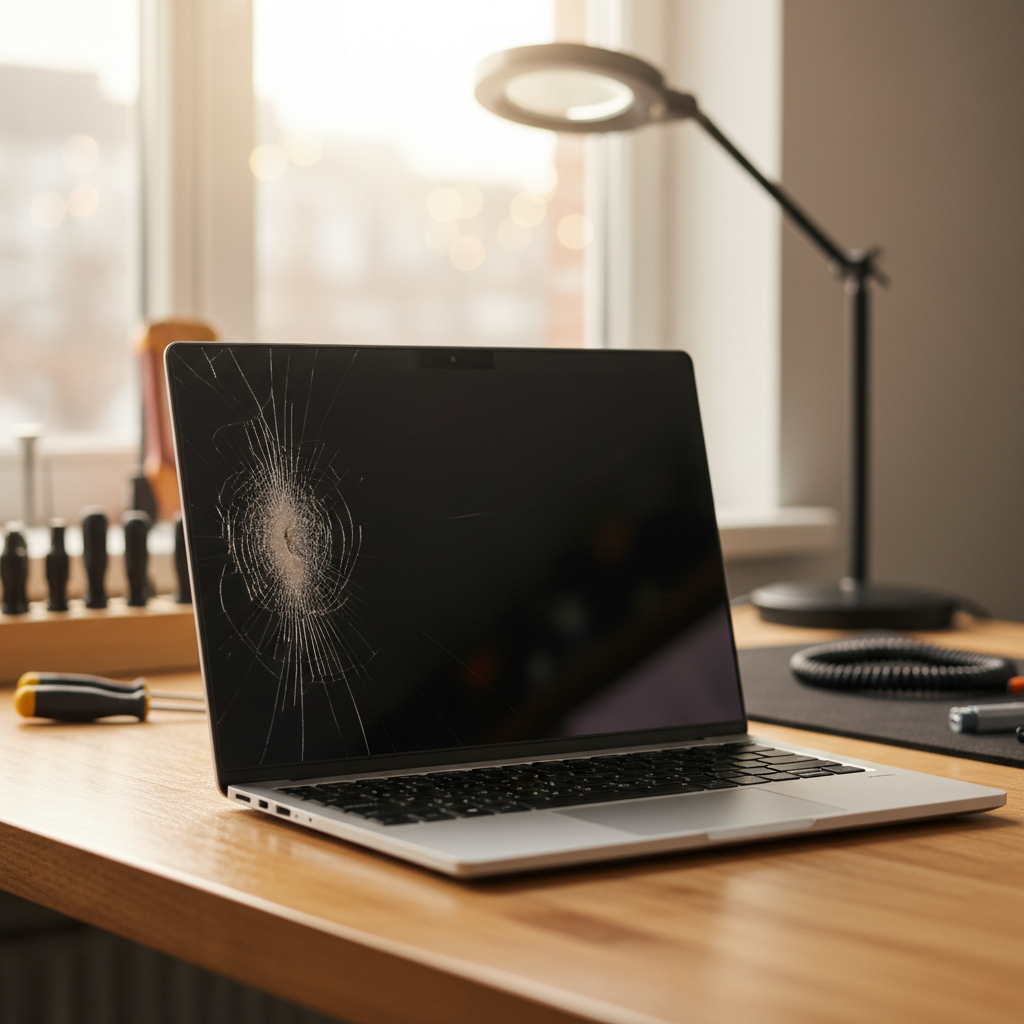 Cracked Dell laptop screen repair in Girraween — Darwin NT 0836