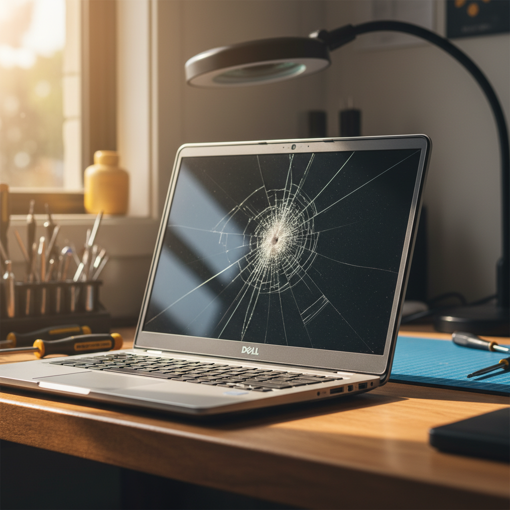 Cracked Dell laptop screen repair in Glanville — Adelaide SA 5015