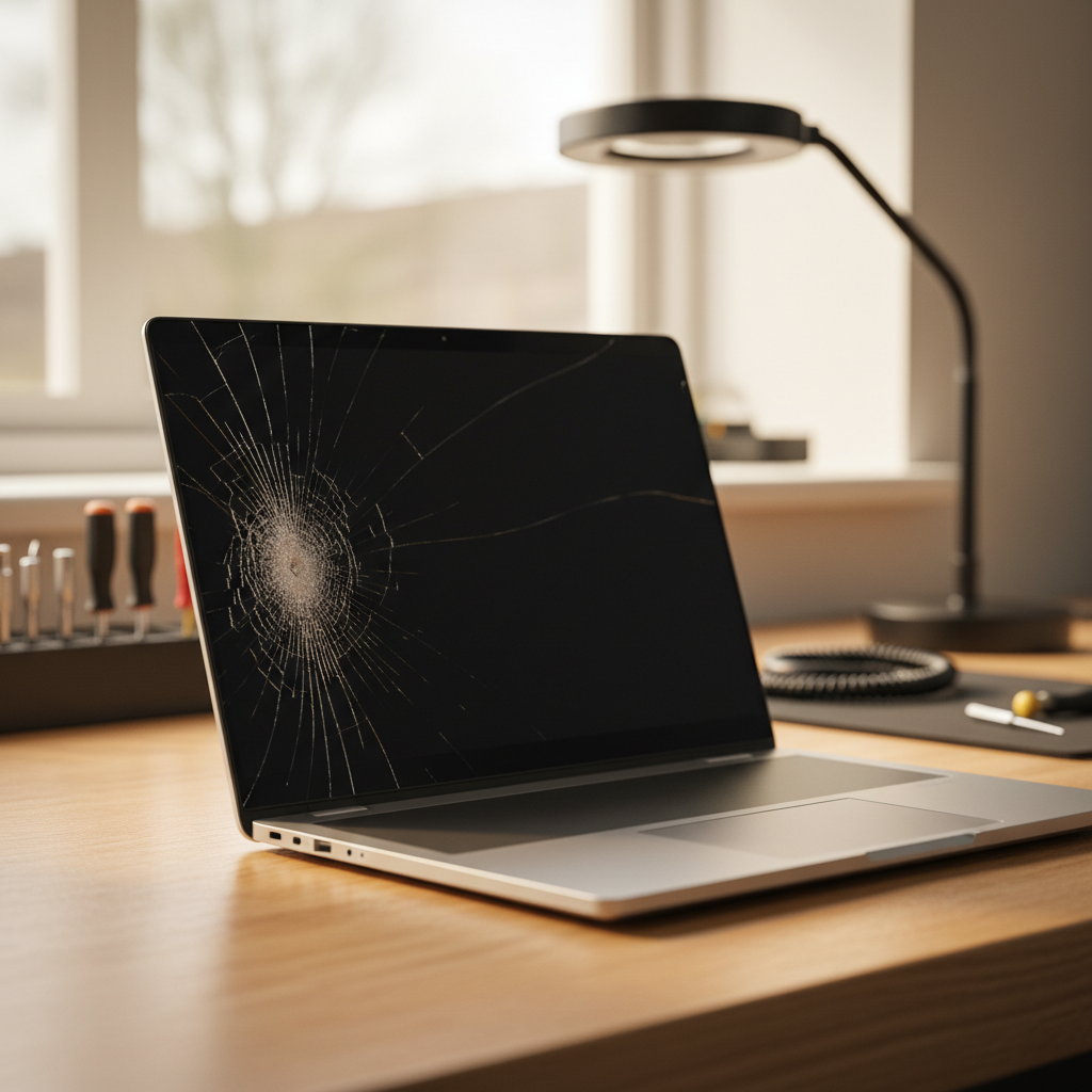Cracked Dell laptop screen repair in Glebe — Hobart TAS 7000