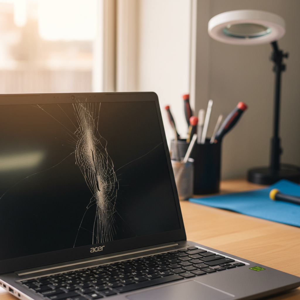 Cracked Acer laptop screen repair in Glen Osmond — Adelaide SA 5064