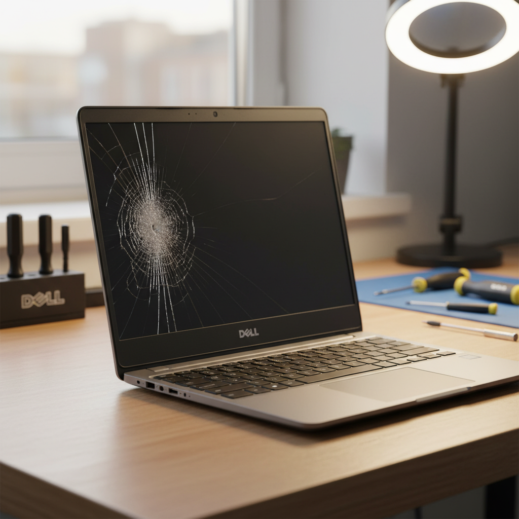 Cracked Dell laptop screen repair in Glen William — Newcastle NSW 2321