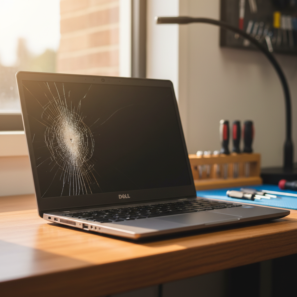 Cracked Dell laptop screen repair in Glenelg Jetty Road — Adelaide SA 5045