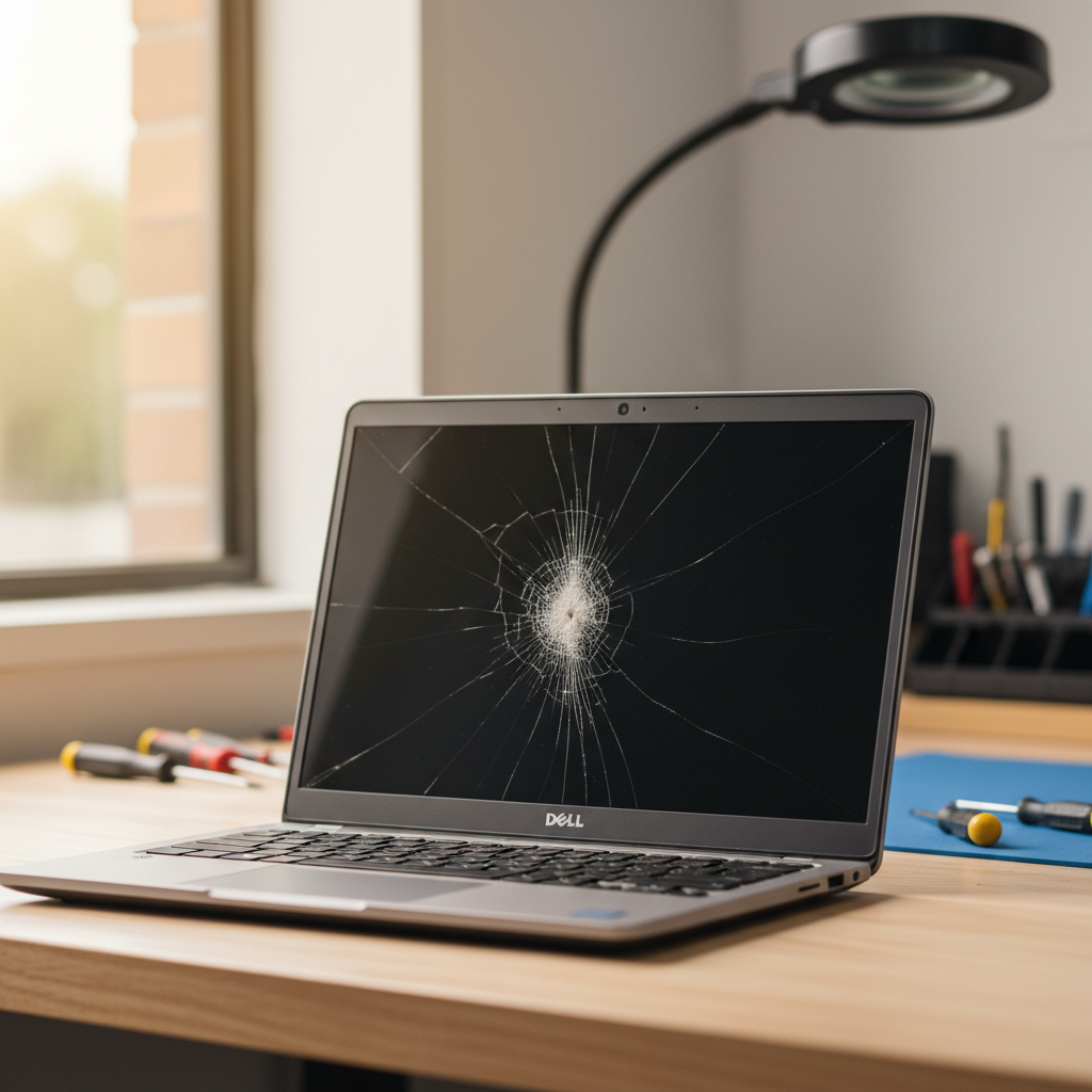 Cracked Dell laptop screen repair in Glenelg North — Adelaide SA 5045