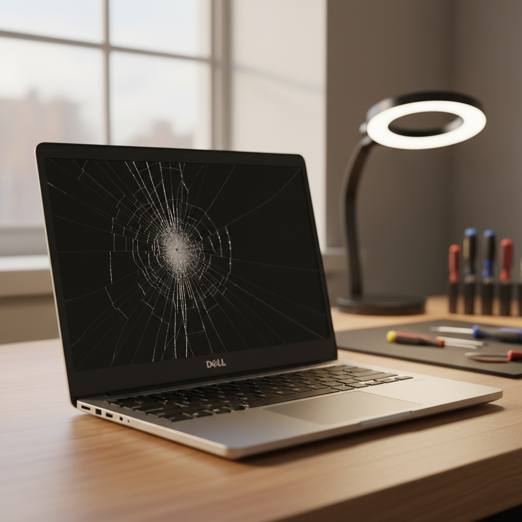 Cracked Dell laptop screen repair in Glenunga — Adelaide SA 5064