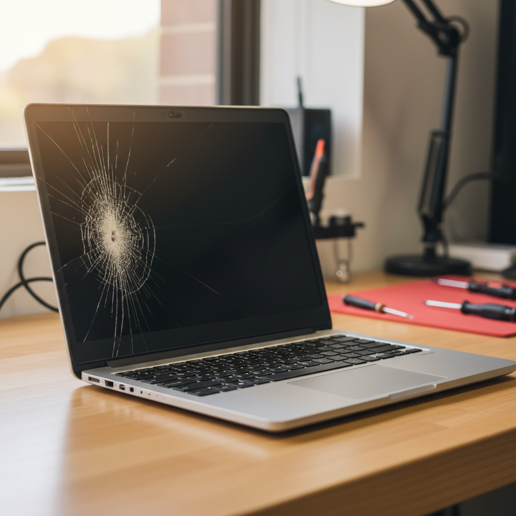 Cracked Dell laptop screen repair in Globe Derby Park — Adelaide SA 5110