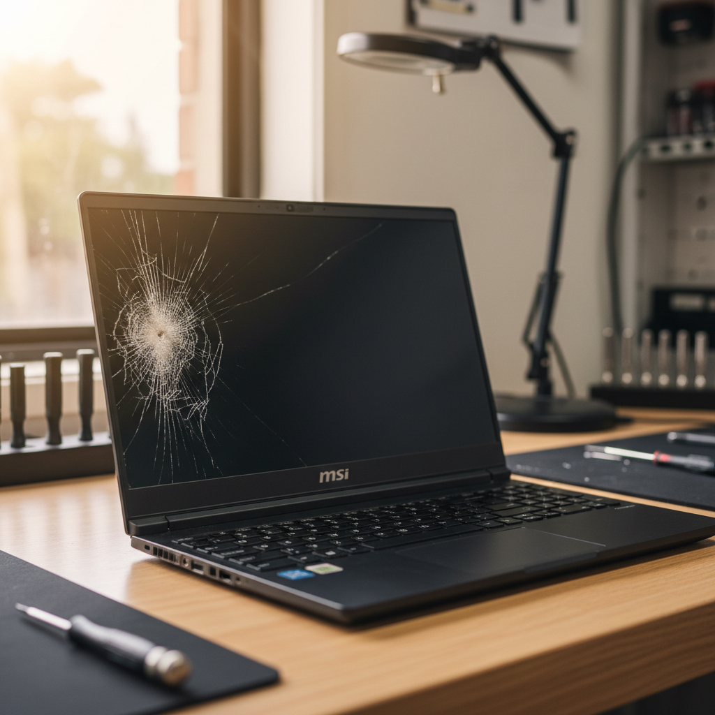 Cracked MSI laptop screen repair in Goodwood — Adelaide SA 5034