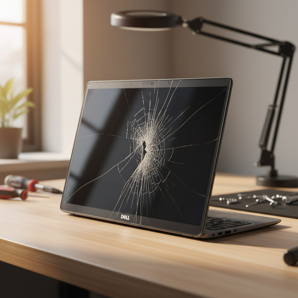 Cracked Dell laptop screen repair in Grange — Adelaide SA 5022
