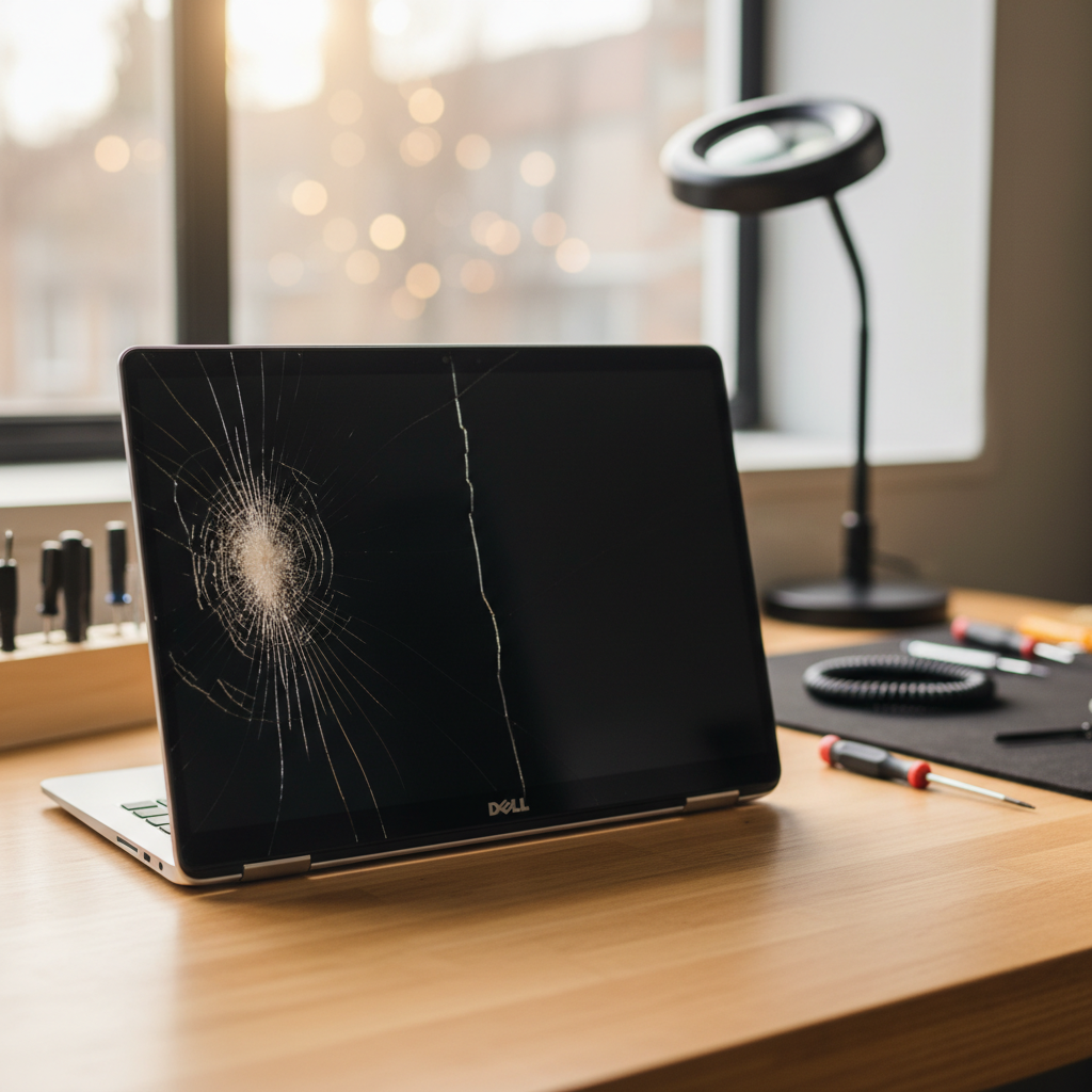 Cracked Dell laptop screen repair in Green Hills — Newcastle NSW 2365