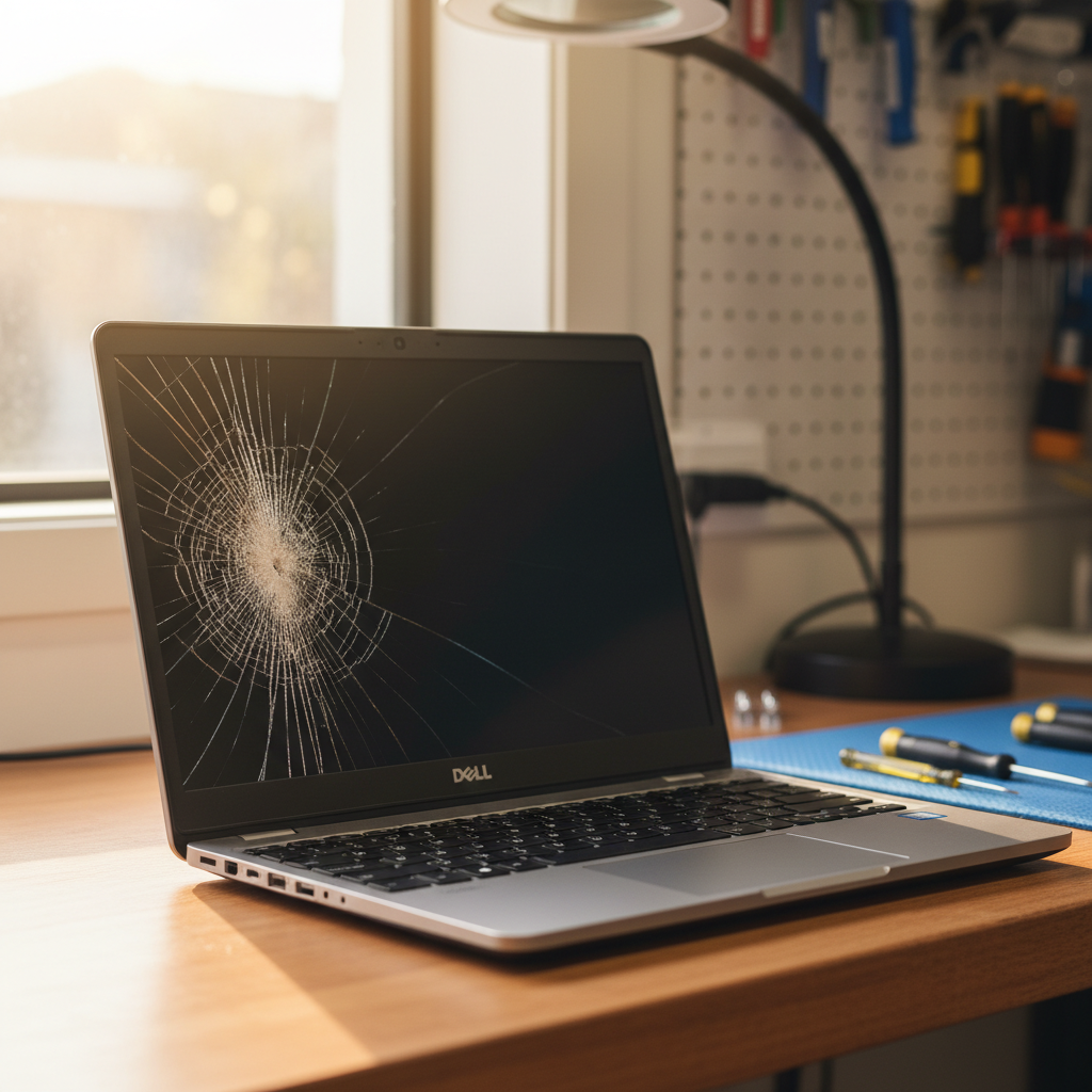 Cracked Dell laptop screen repair in Green Hills — Newcastle NSW 2730