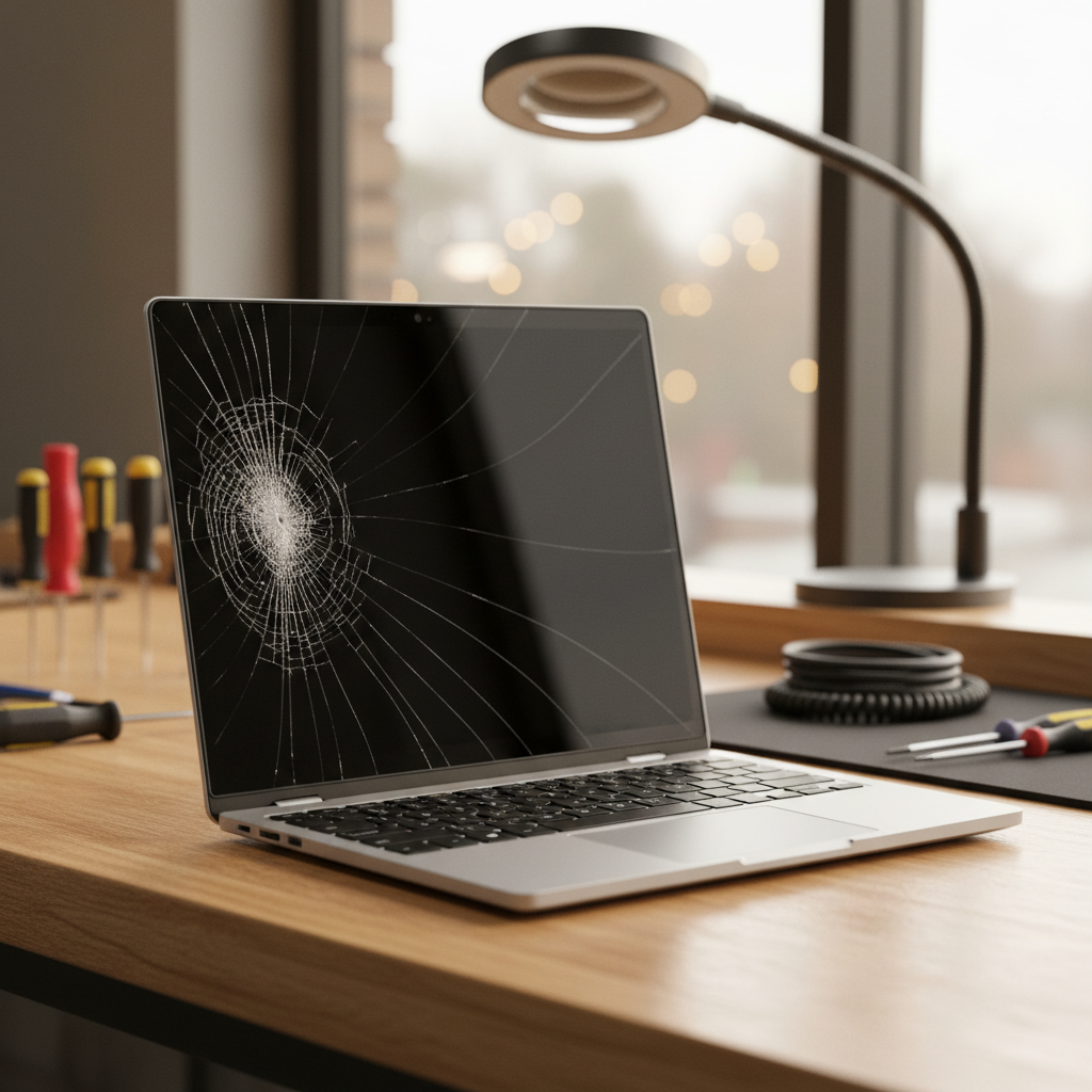 Cracked Dell laptop screen repair in Greenwith — Adelaide SA 5125