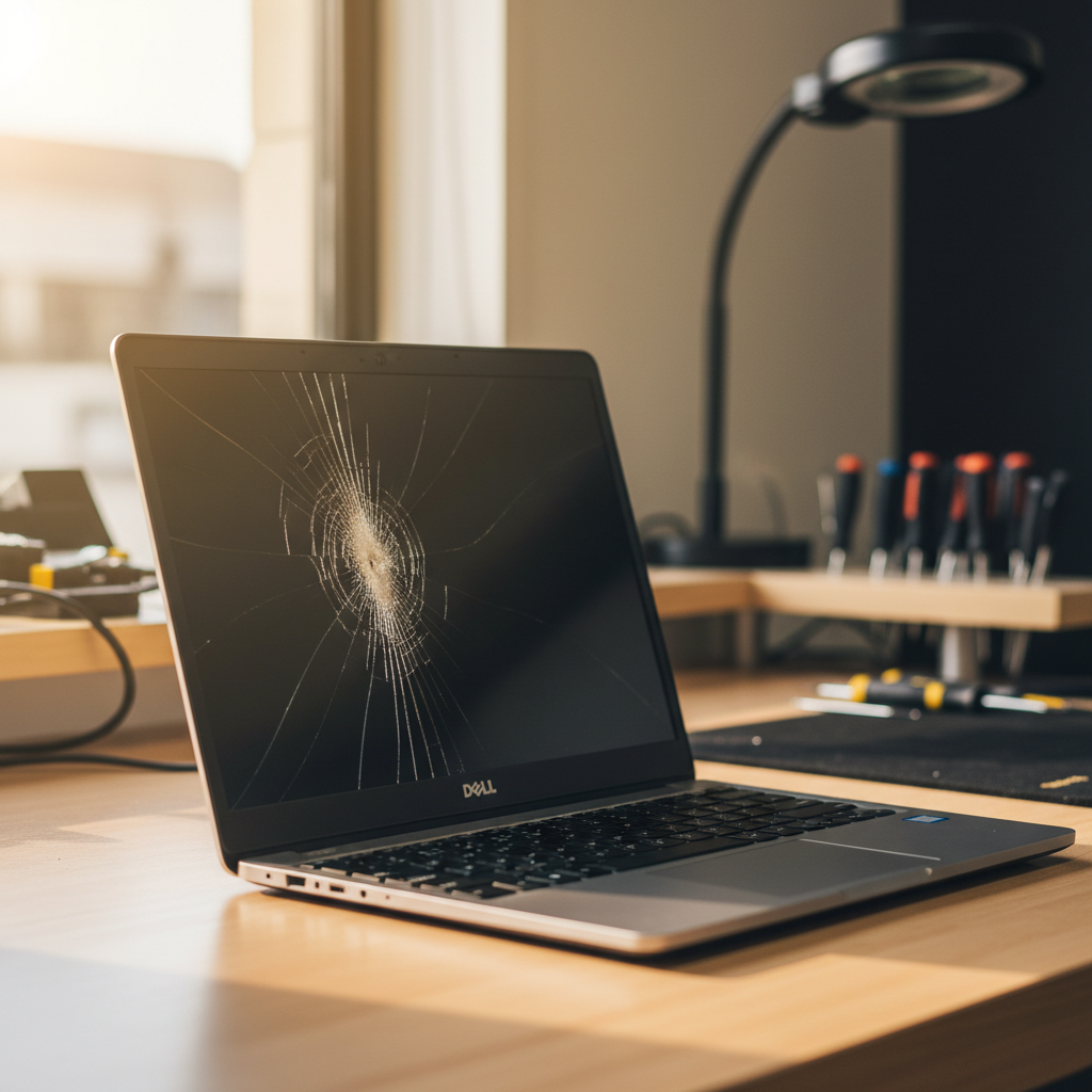 Cracked Dell laptop screen repair in Greta — Newcastle NSW 2334
