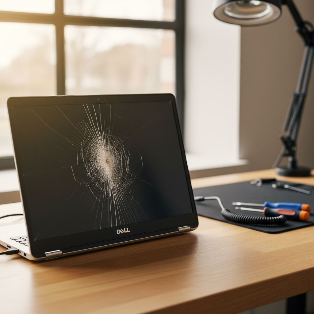Cracked Dell laptop screen repair in Gunn Point — Darwin NT 0822