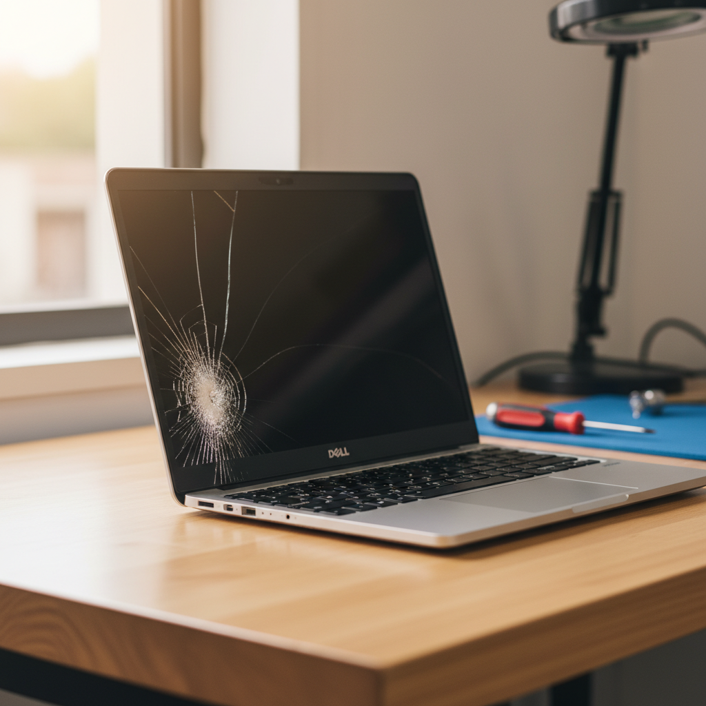 Cracked Dell laptop screen repair in Hackney — Adelaide SA 5069