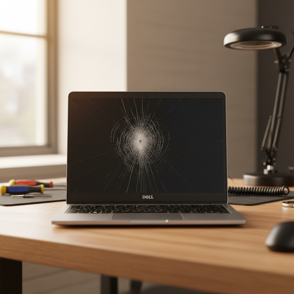 Cracked Dell laptop screen repair in Halekulani — Newcastle NSW 2262