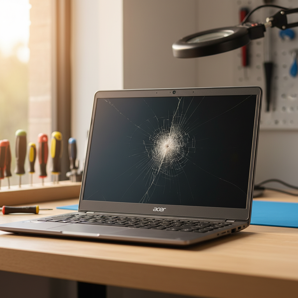 Cracked Acer laptop screen repair in Halloran — Newcastle NSW 2259