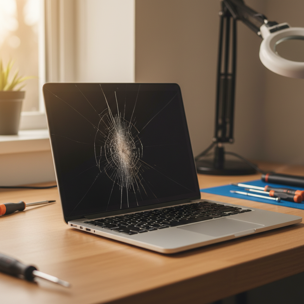 Cracked MacBook Air laptop screen repair in Hamilton East — Newcastle NSW 2303