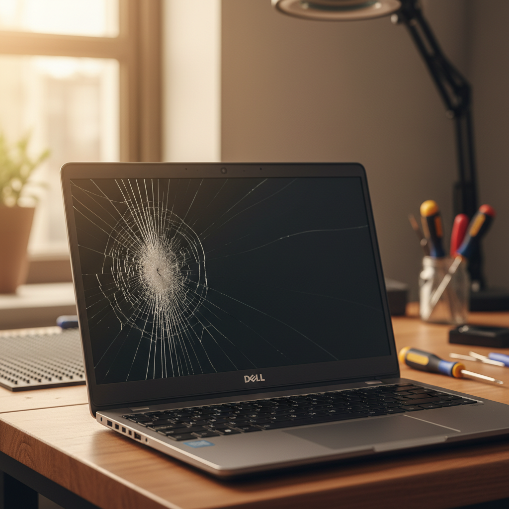 Cracked Dell laptop screen repair in Hamilton North — Newcastle NSW 2292