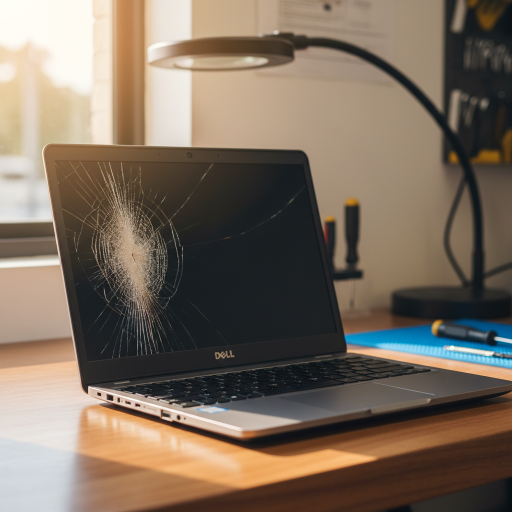Cracked Dell laptop screen repair in Hamlyn Terrace — Newcastle NSW 2259